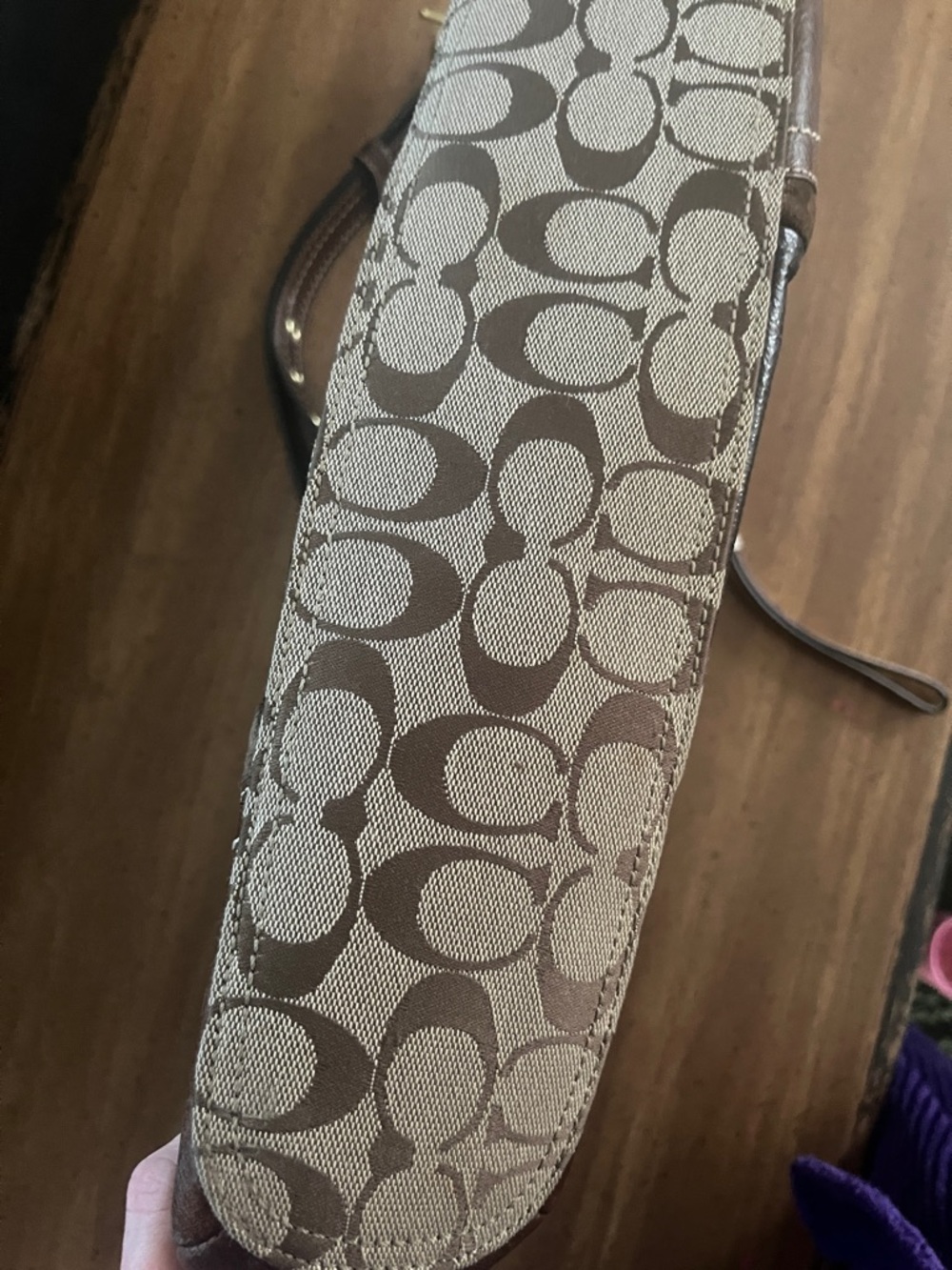 Coach Brown Multi Patchwork Leather & Canvas Shoulder Bag - Picture 3 of 3